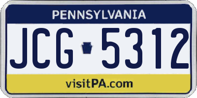 PA license plate JCG5312
