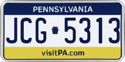PA license plate JCG5313