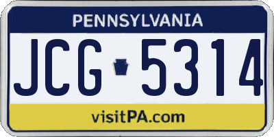 PA license plate JCG5314