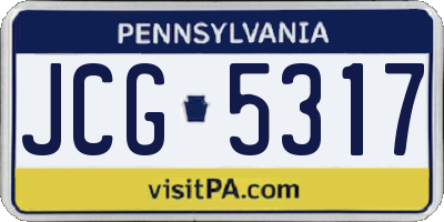 PA license plate JCG5317
