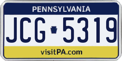 PA license plate JCG5319