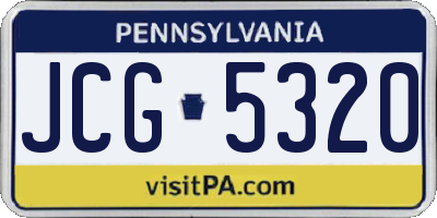 PA license plate JCG5320