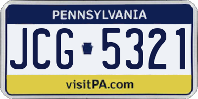 PA license plate JCG5321