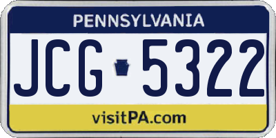 PA license plate JCG5322