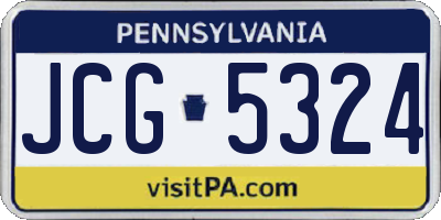 PA license plate JCG5324