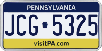 PA license plate JCG5325