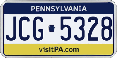 PA license plate JCG5328