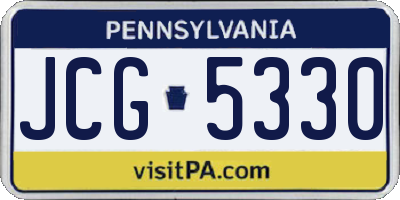 PA license plate JCG5330