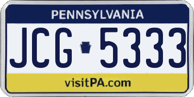 PA license plate JCG5333