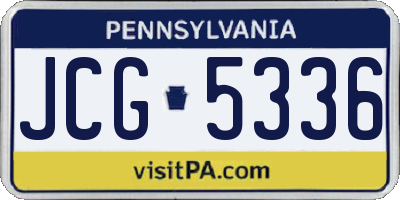 PA license plate JCG5336