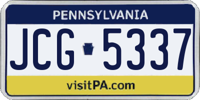 PA license plate JCG5337