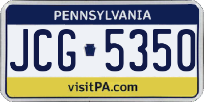 PA license plate JCG5350