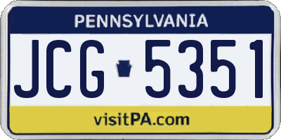 PA license plate JCG5351