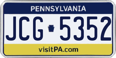 PA license plate JCG5352