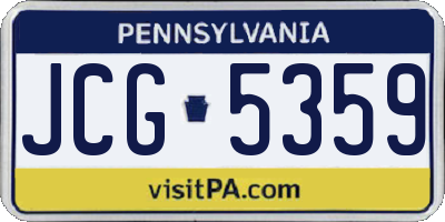 PA license plate JCG5359