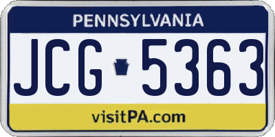PA license plate JCG5363