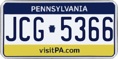 PA license plate JCG5366