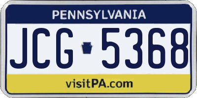 PA license plate JCG5368