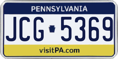 PA license plate JCG5369