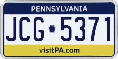 PA license plate JCG5371