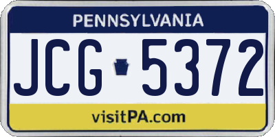 PA license plate JCG5372