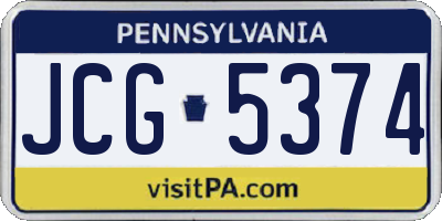 PA license plate JCG5374