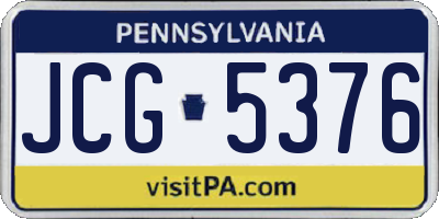 PA license plate JCG5376