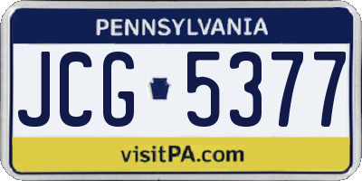 PA license plate JCG5377