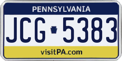 PA license plate JCG5383