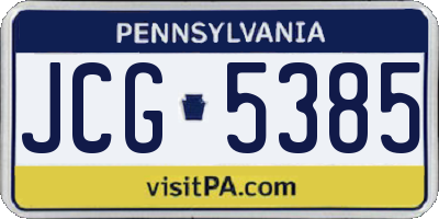PA license plate JCG5385