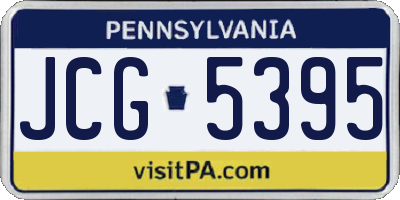 PA license plate JCG5395