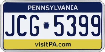PA license plate JCG5399