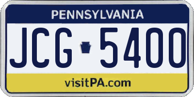 PA license plate JCG5400