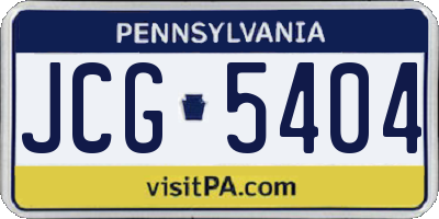PA license plate JCG5404