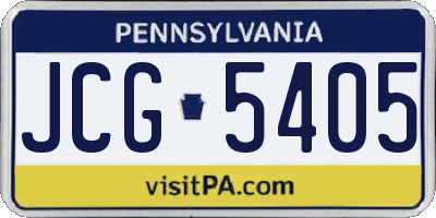 PA license plate JCG5405