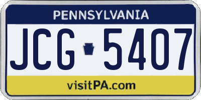 PA license plate JCG5407