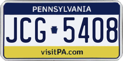 PA license plate JCG5408