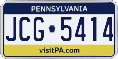 PA license plate JCG5414
