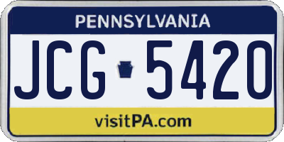 PA license plate JCG5420