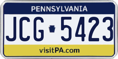 PA license plate JCG5423