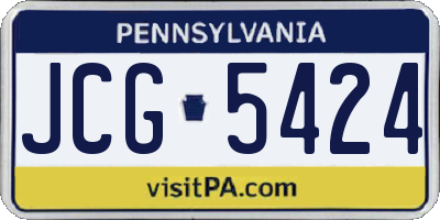 PA license plate JCG5424