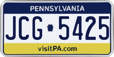 PA license plate JCG5425