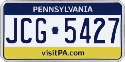 PA license plate JCG5427
