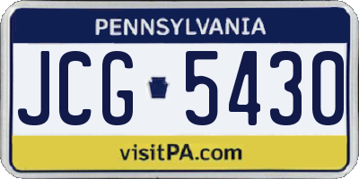 PA license plate JCG5430