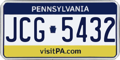 PA license plate JCG5432