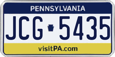 PA license plate JCG5435