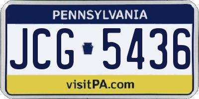 PA license plate JCG5436