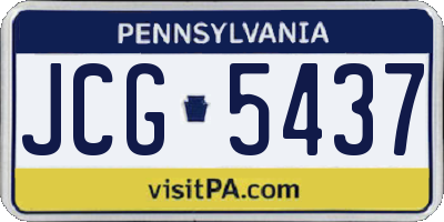 PA license plate JCG5437