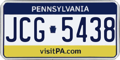 PA license plate JCG5438