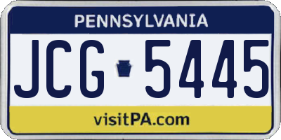 PA license plate JCG5445